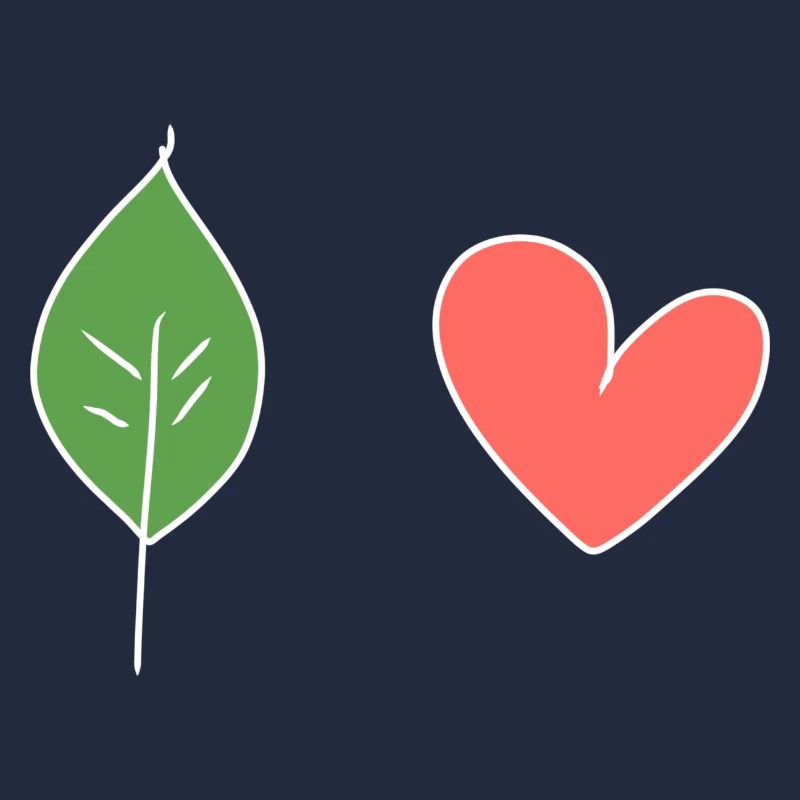 Leaf Heart Love Nature Symbol
