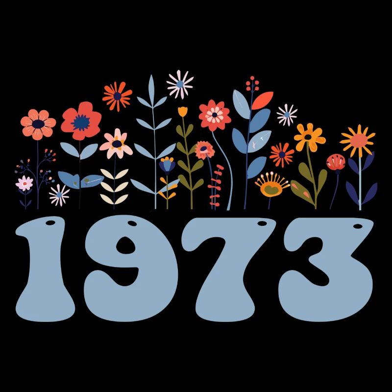 1973 Motif floral 1973 Floral thème fleurs 1973