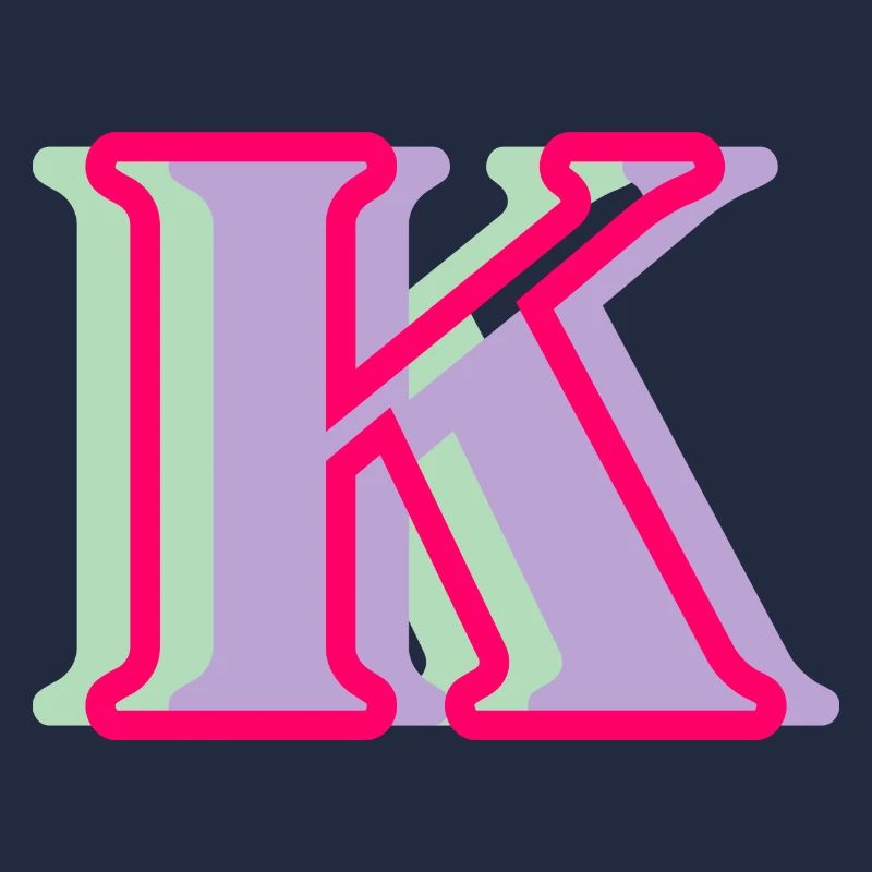 Lettre k multicolore
