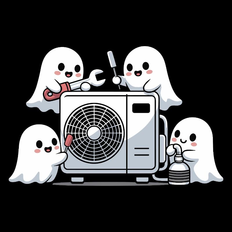 Halloween HVAC Geist Lustiges Klima Technik Motiv