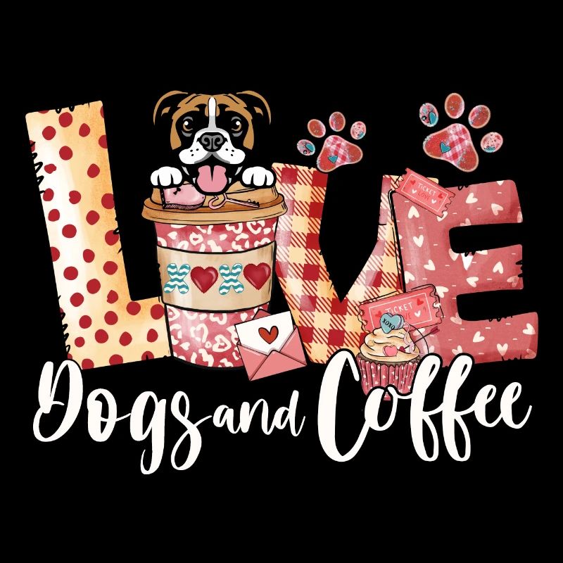 Boxer chien amateur de café chien maman Saint Valentin