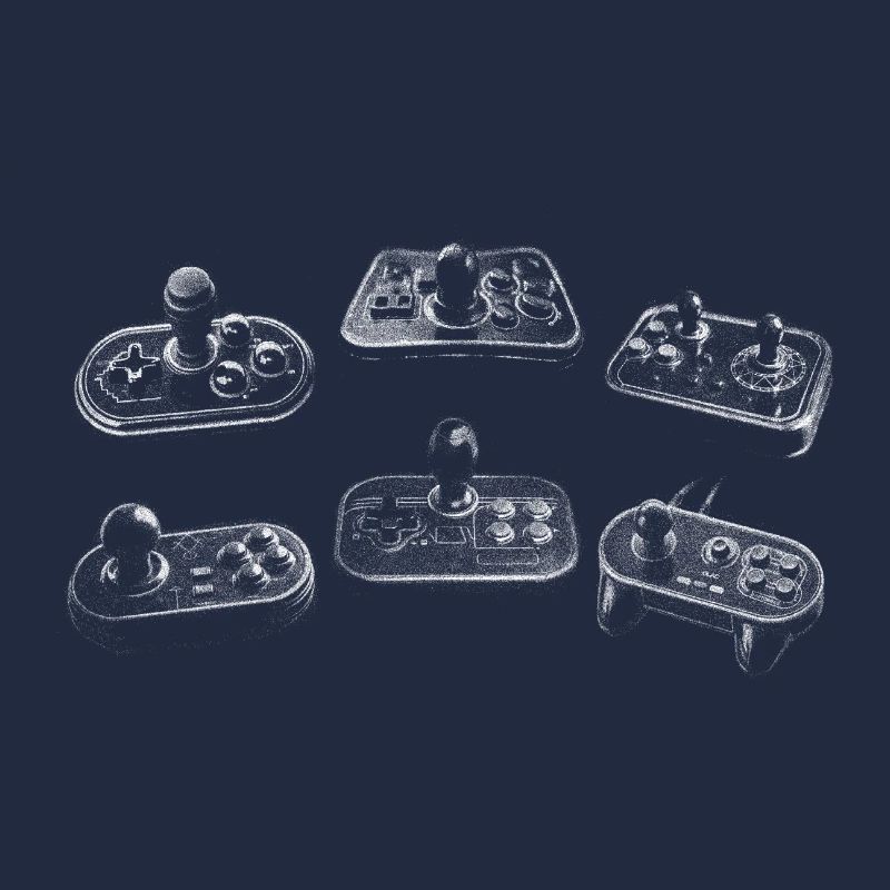 Retro-Gamepads Schwarz-Weiß Muster