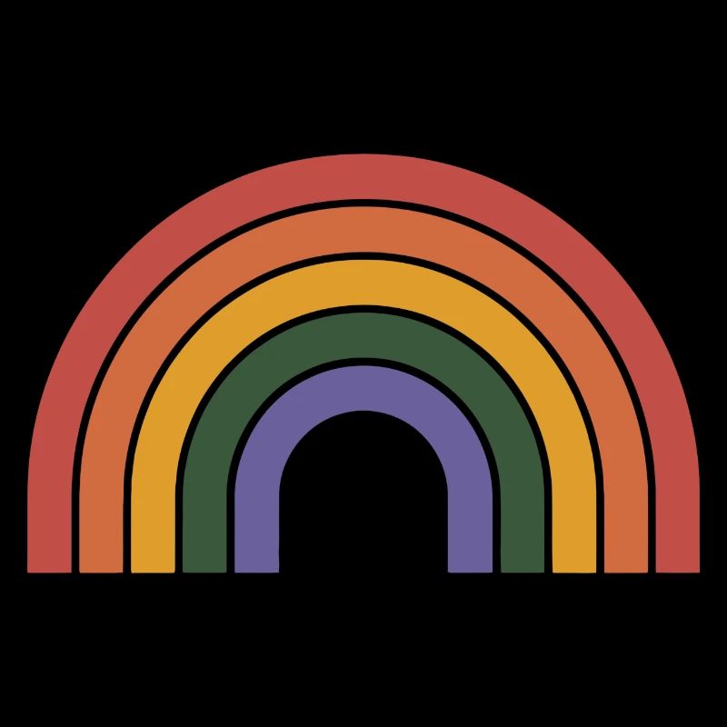 Retro Rainbow Arc Print