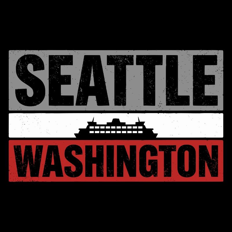 Seattle Washington Ferry Retro-Typografie-Souvenir