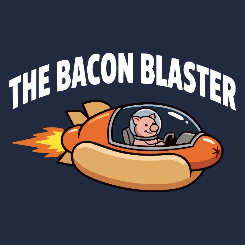 Bacon Blaster Funny Space Pig Rocket Design
