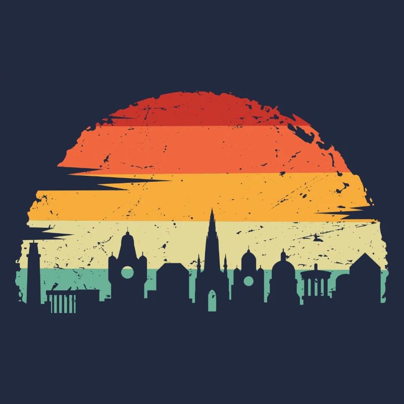 Sunset Rainbow Skyline