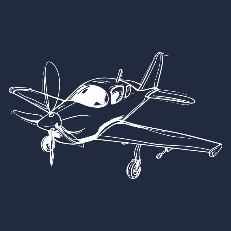 Propellerflugzeug Lineart