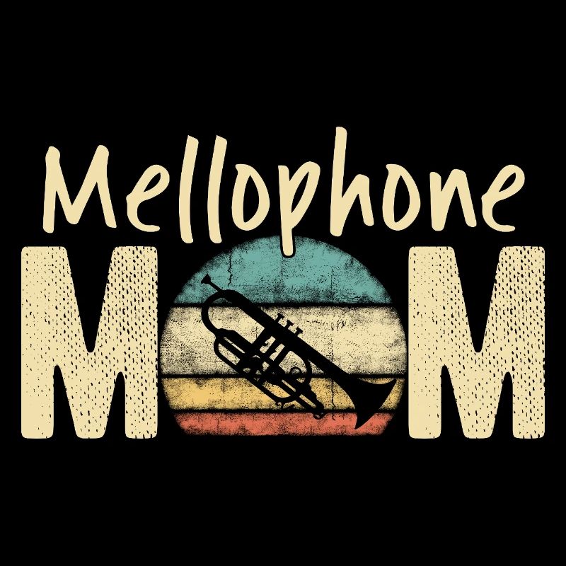 Mellophon Mama Retro Vintage Marching Band Design