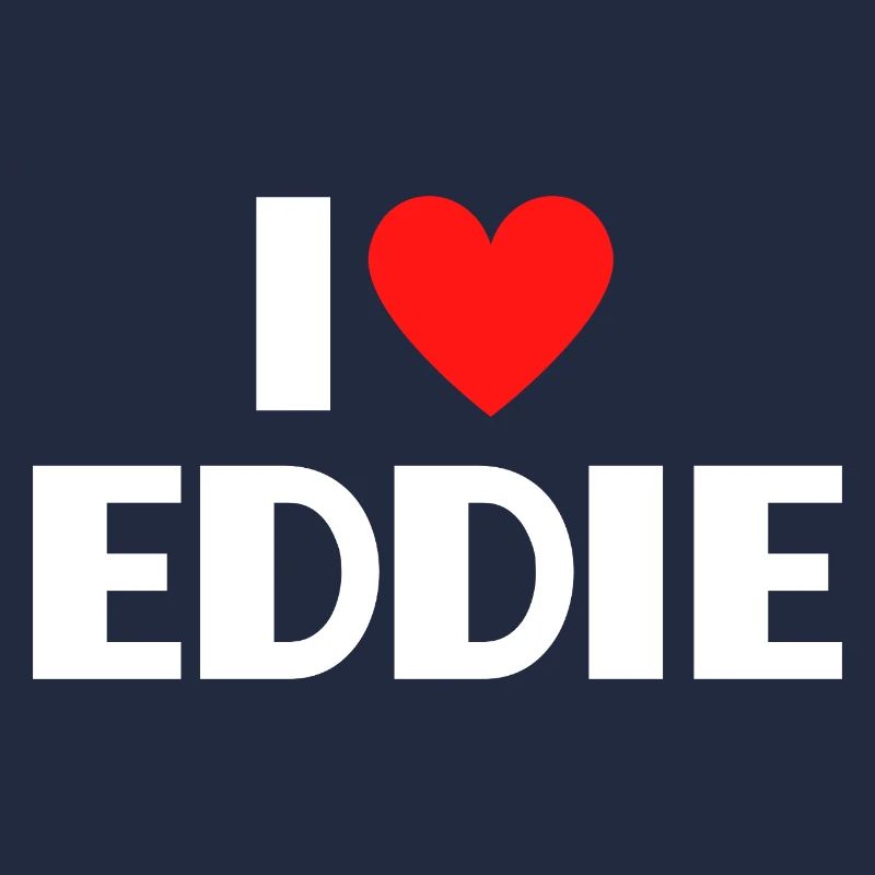 Ich liebe Eddie rotes Herz Retro Statement 