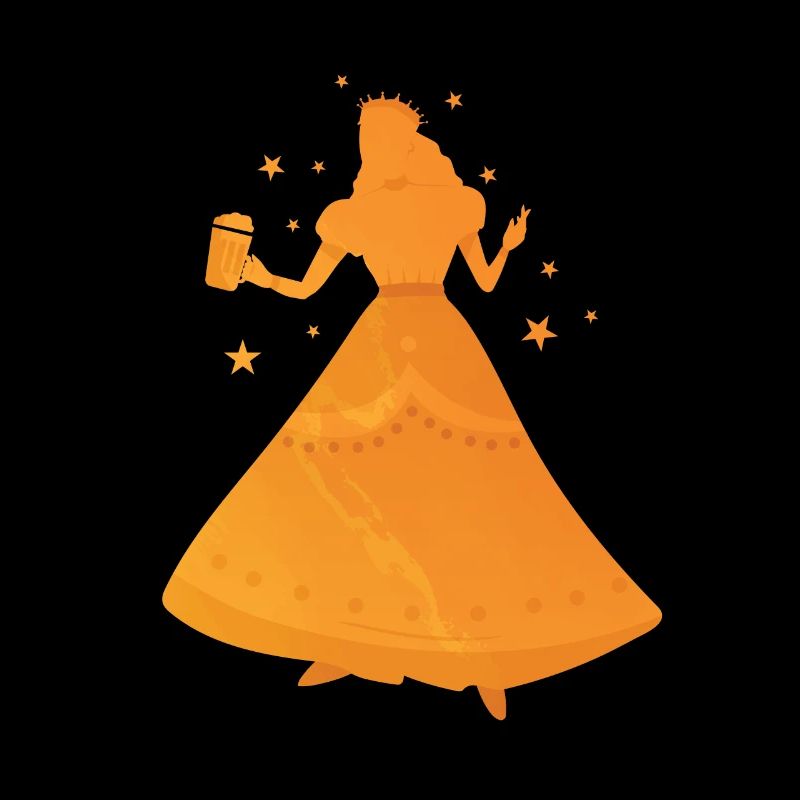 Princesse de la bière dans la beauté de la bière de couleur dorée