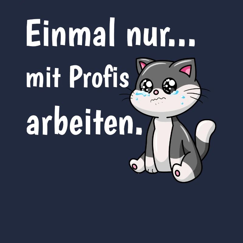 Einmal Mit Profis Arbeiten Katze Kawaii Beruf