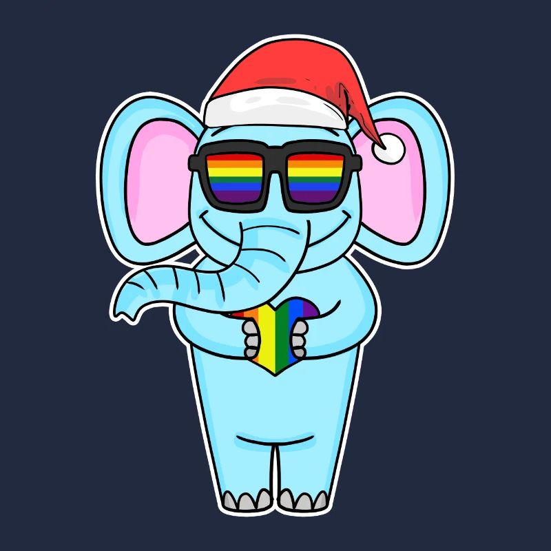 Elephant Rainbow Christmas