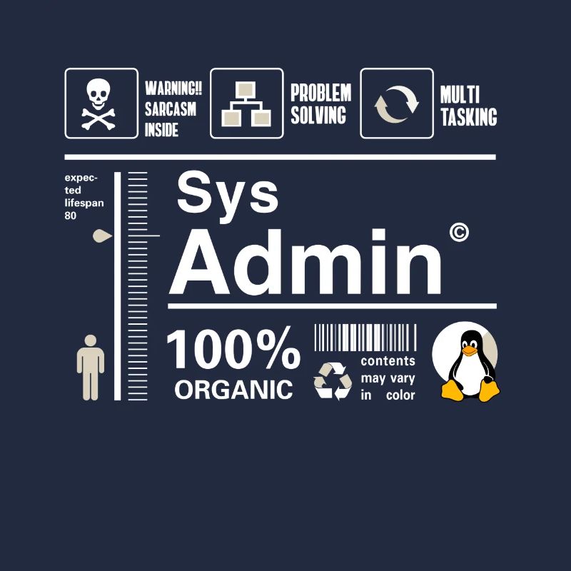 Sys Admin Penguin Ordinateur Nerd pc Platine cpu inh