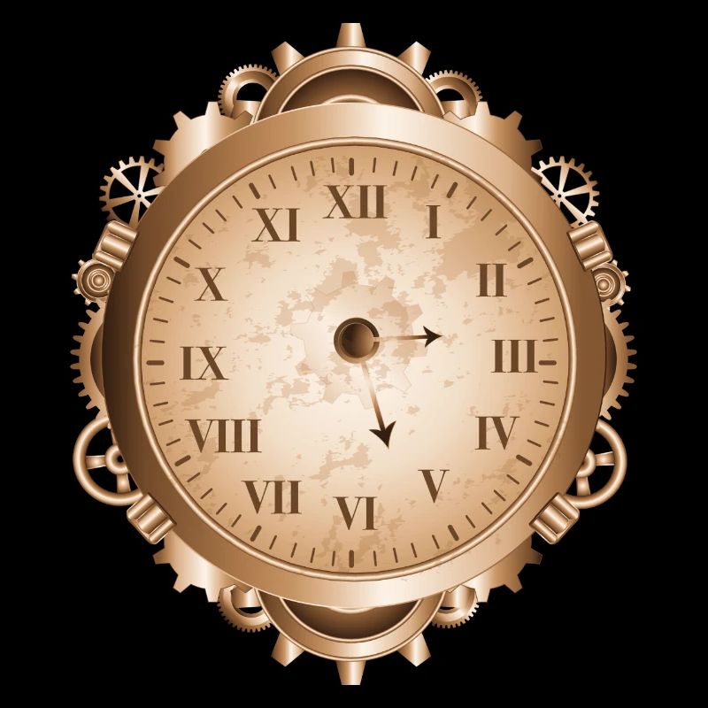Steampunk watch in antique look with gears