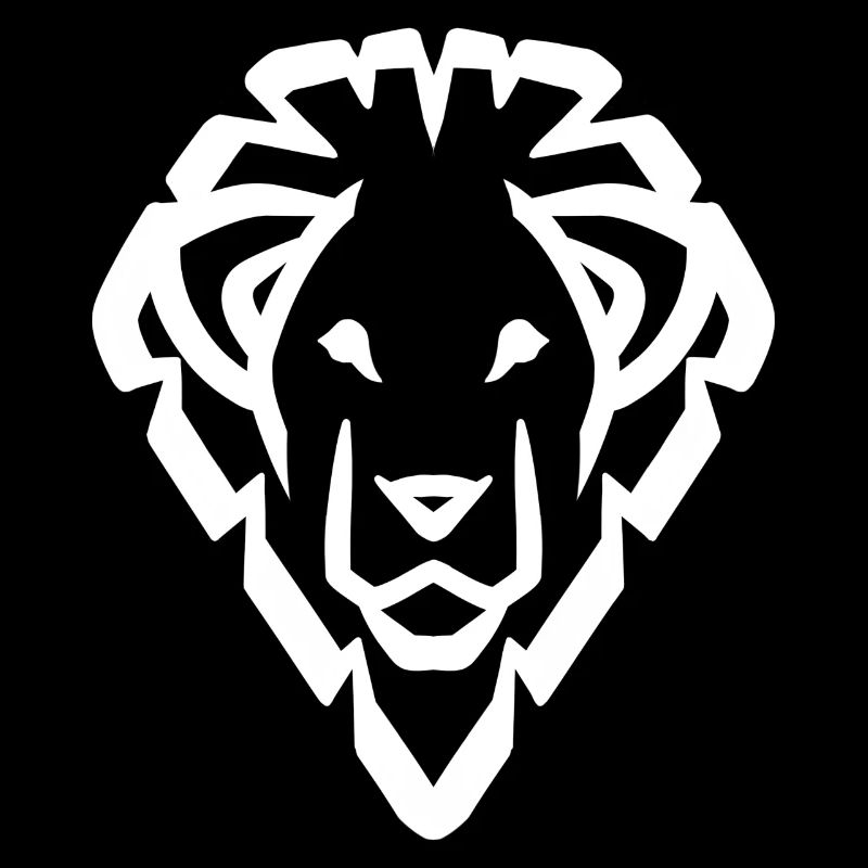 Symbole de la tête de lion blanc