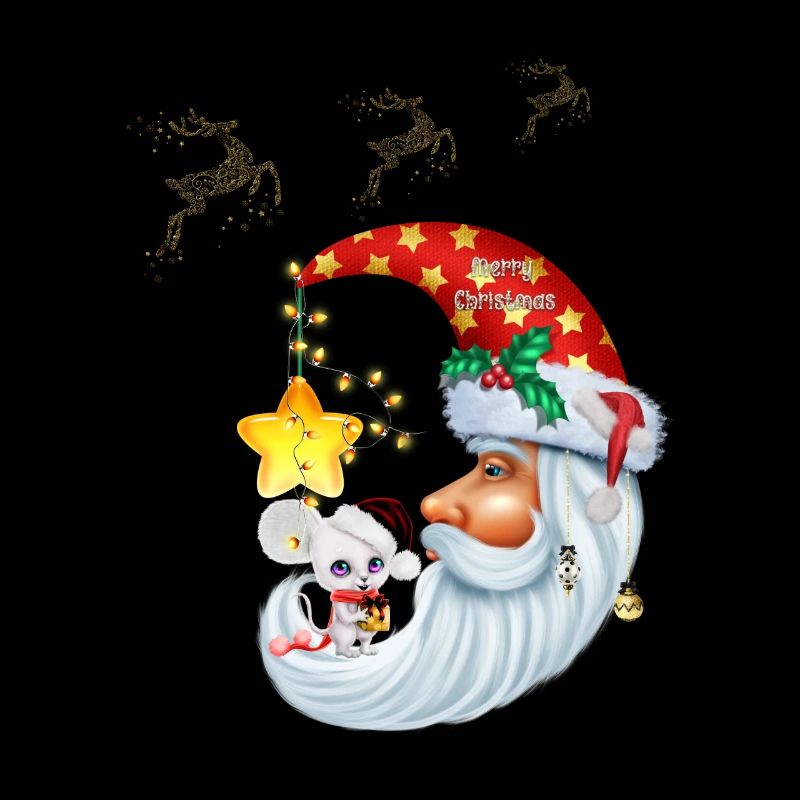 Souris de Noël sur la lune