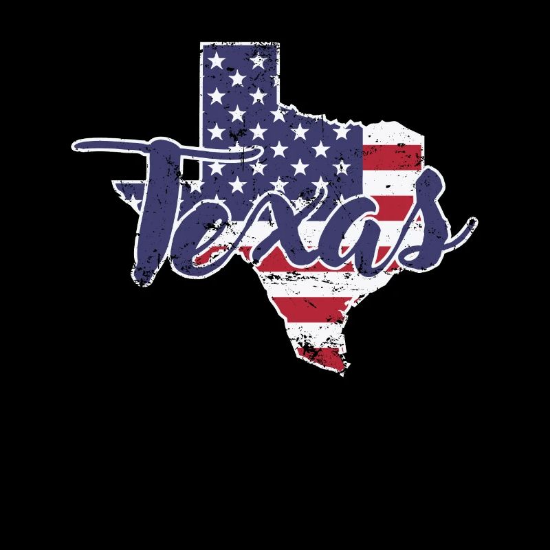 Texas en Amérique Flag Outline Map State