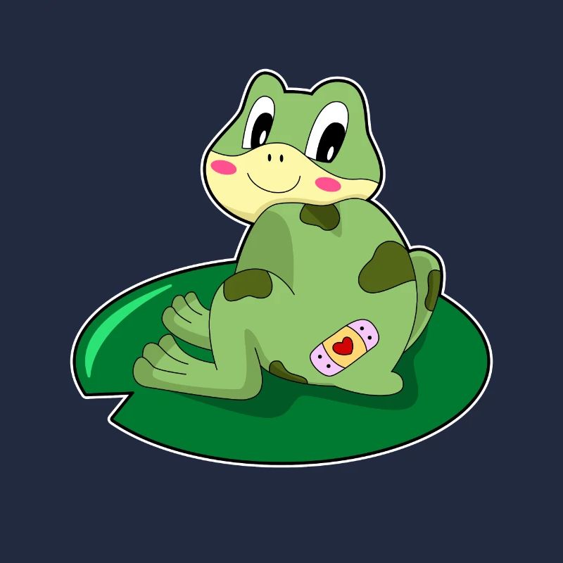 Frosch Blatt Herz Pflaster