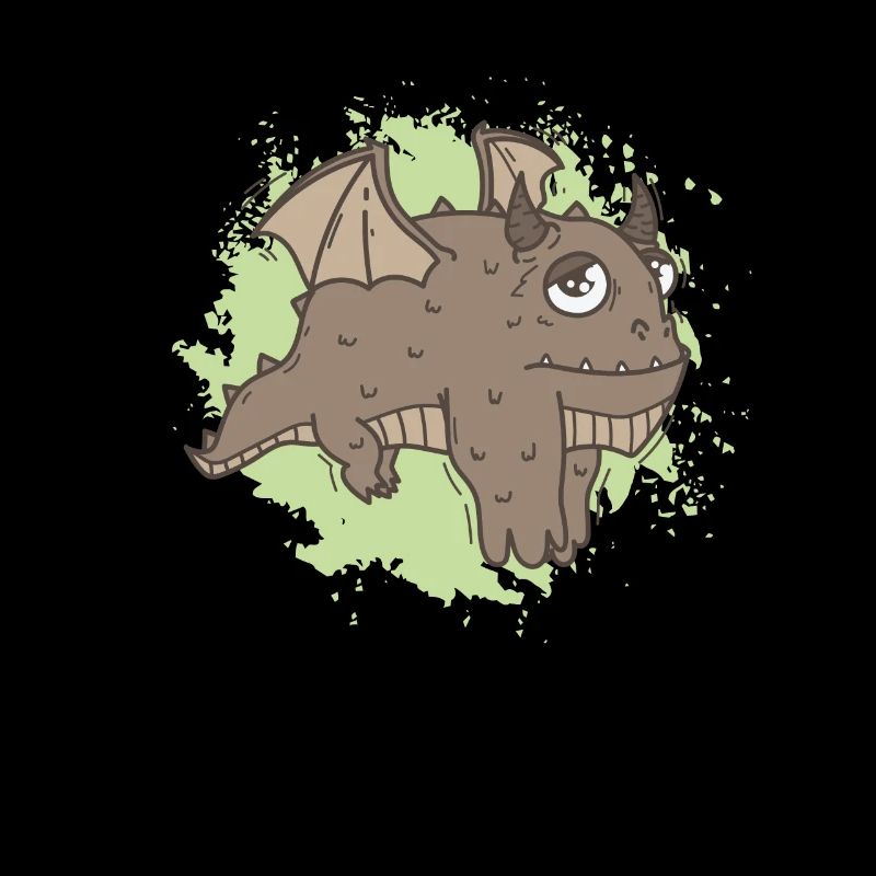 Dicker Drache in Kawaii lustiges Tier
