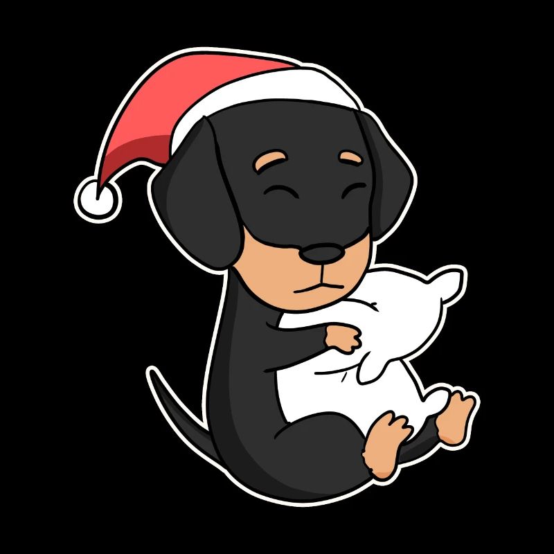 Dackel Hund Weihnachten Schlafen Müde