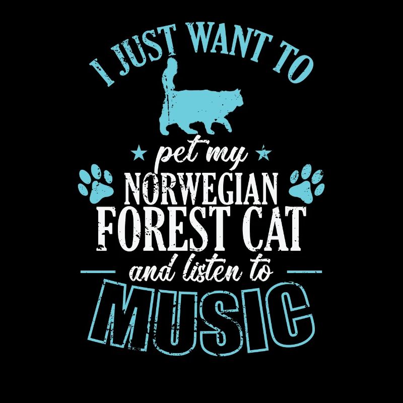 Caresser mon chat de la forêt norvégienne et écouter de la musique