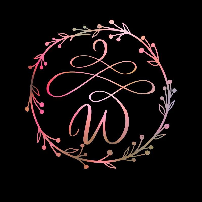 Monogramm, Buchstabe W, Kalligrafie Ornament