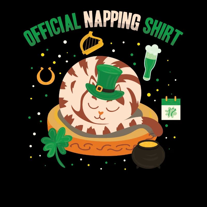 Official Napping Shirt Sleepy Cat St.