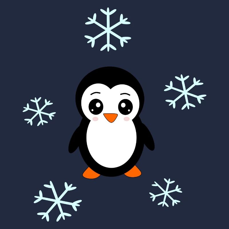 Pingouin dans la neige Flocon de neige Noël