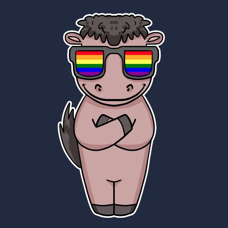 Gay Regenbogen - Pferd mit Brille