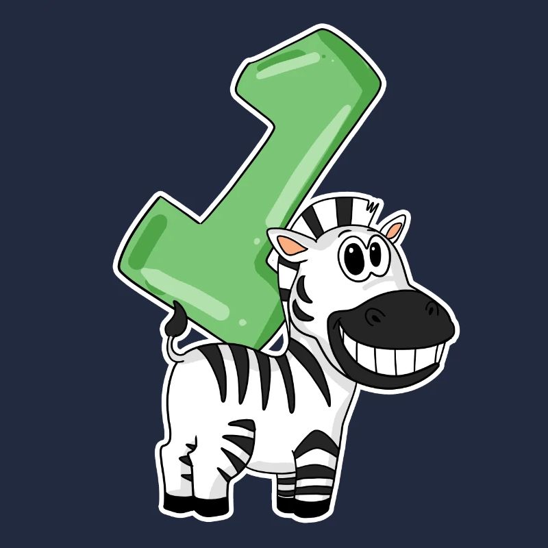1 Jahr alt - Einschulung - Zebra Motiv - Gewinner