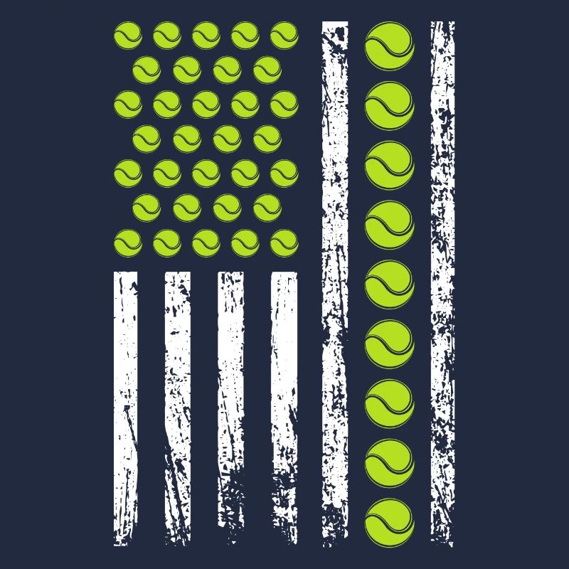 Drapeau américain de tennis de raquette