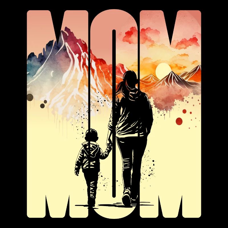 Mutter mit einem Jungen Muttertag Berge Mama Kind