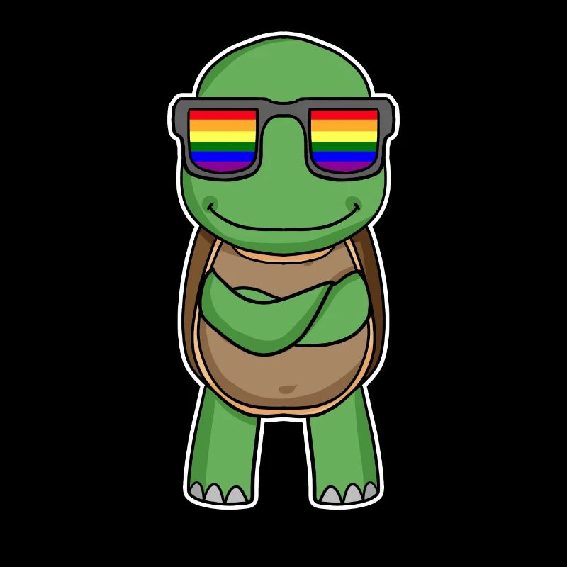 Regenbogen - Schildkröte mit Brille