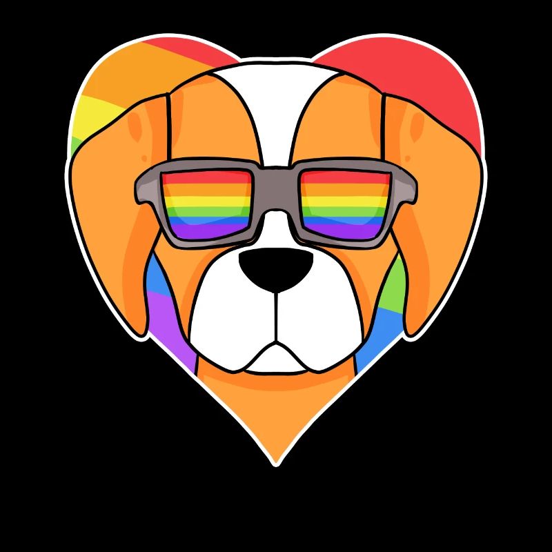 Rainbow - Chien Épagneul Breton avec lunettes