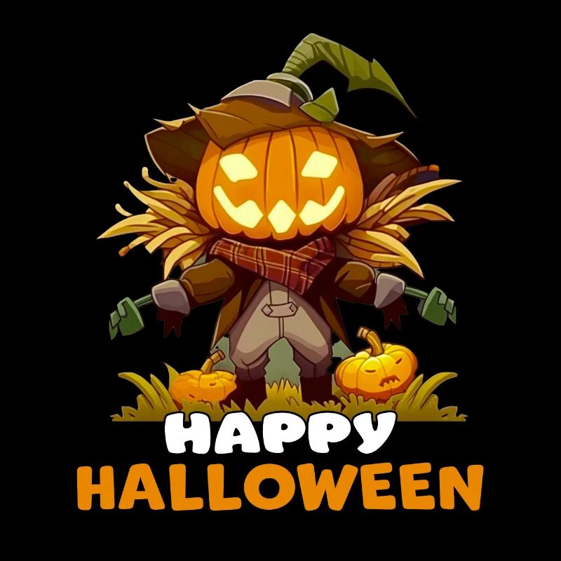 Joyeux Halloween citrouille épouvantail graphique