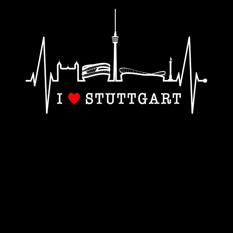 Stuttgart Skyline Herzschlag Herz Stuttgarter Fan