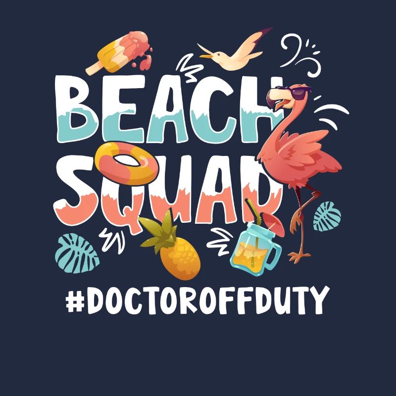 Groupe de plage de vacances de médecin