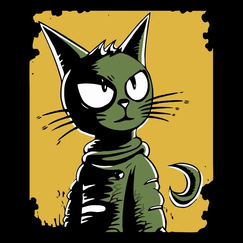 Chat de dessin animé rétro vintage