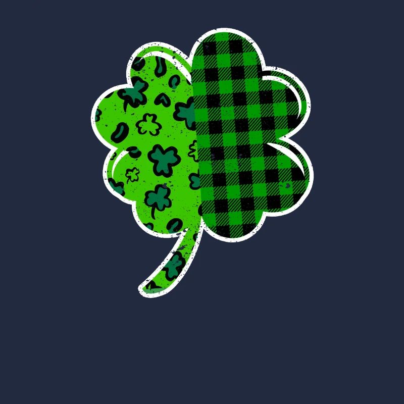 Büffel Grün Leopard Plaid Kleeblatt Cool