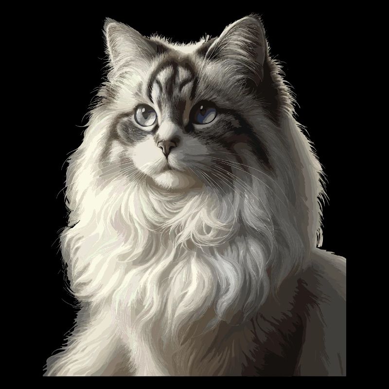 Fluffy Cat Face Portrait