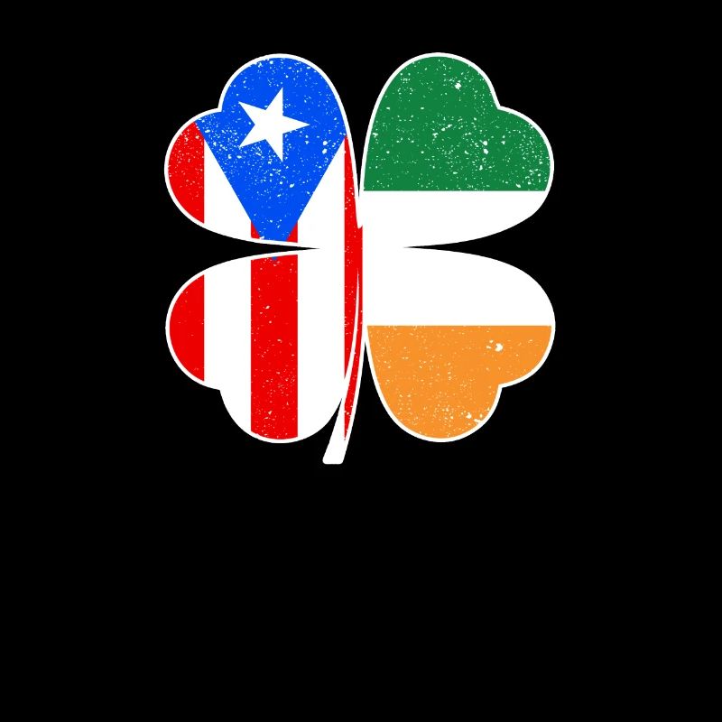 Drapeau portoricain irlandais trèfle d’Irlande