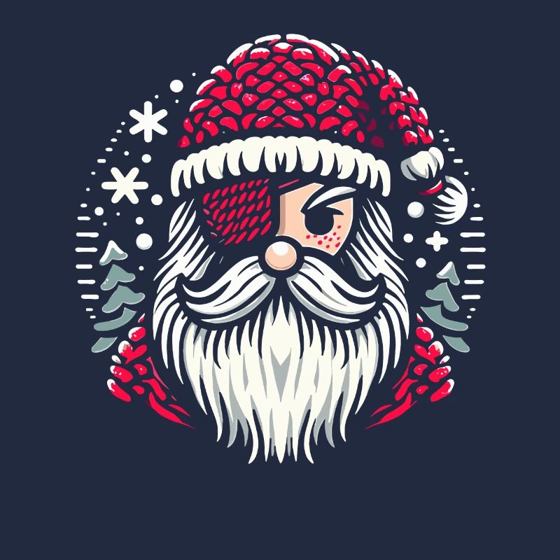 Weihnachtsmann Strickmuster mit Augenklappe