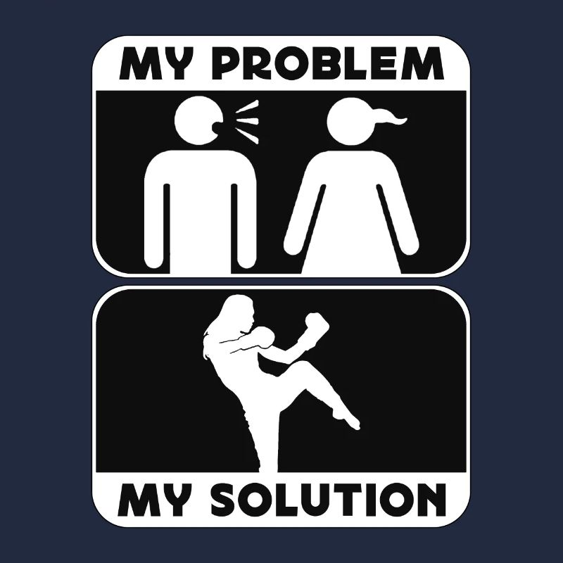 Kickboxer My Problem My Solution Pictogram Mom Dad