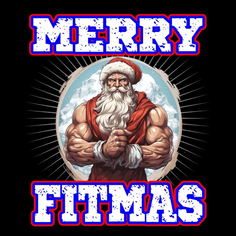 Weihnachtsmann Merry Fitmas Gym Workout