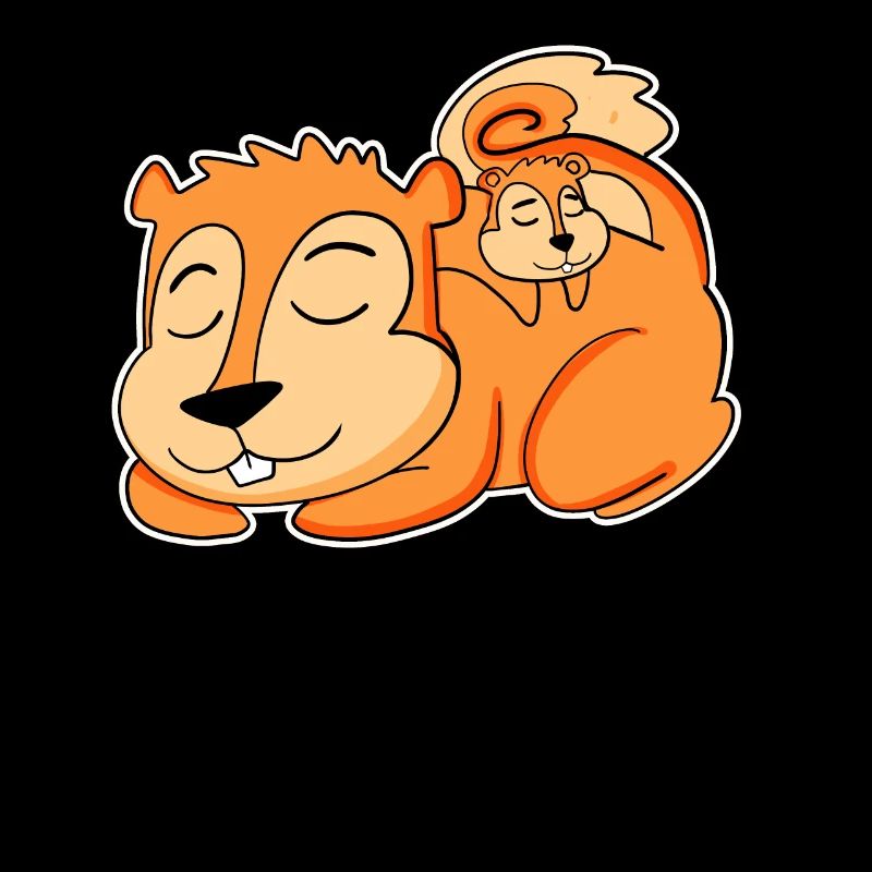 Famille d’écureuils - Écureuil avec bébé