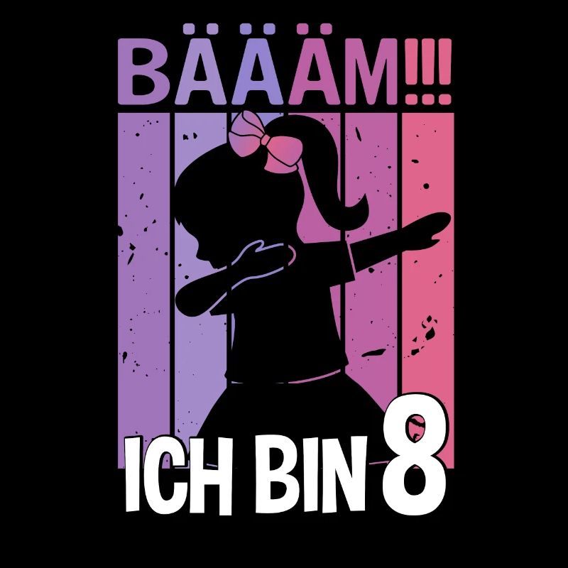 Mädchen Tanzen Bääm Ich bin 8 Jahre Dab Geburtstag