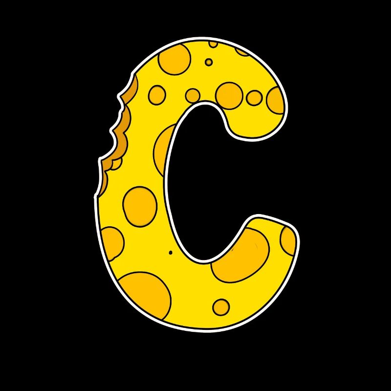 Lettre C - Lettre initiale C - Motif Fromage