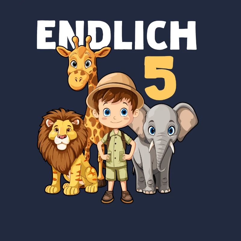 5 Geburtstag Elefant Löwe Giraffe 5 Jahre Spruch