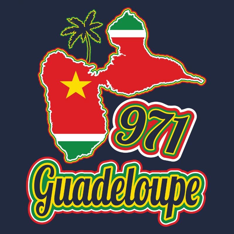 drapeau carte geographique de la guadeloupe