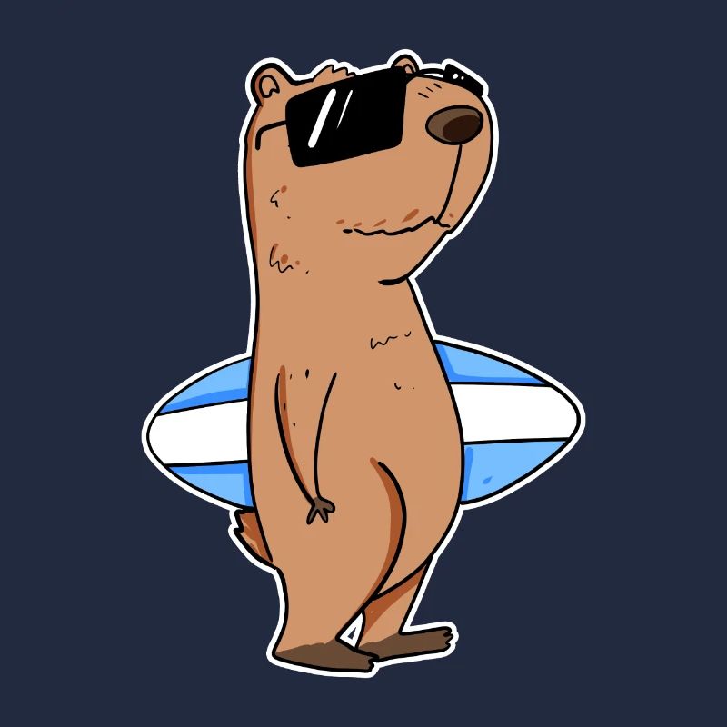 Capybara Surf Capybara Surfer Motif